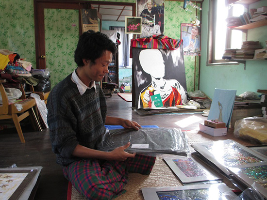 San Zaw Htway's Studio in Yangon, photo by Luigi Galimberti, January 15, 2013